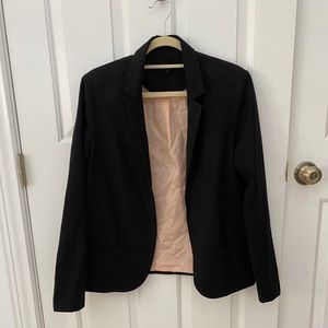 Topshop Open Front Black Blazer Sz 12